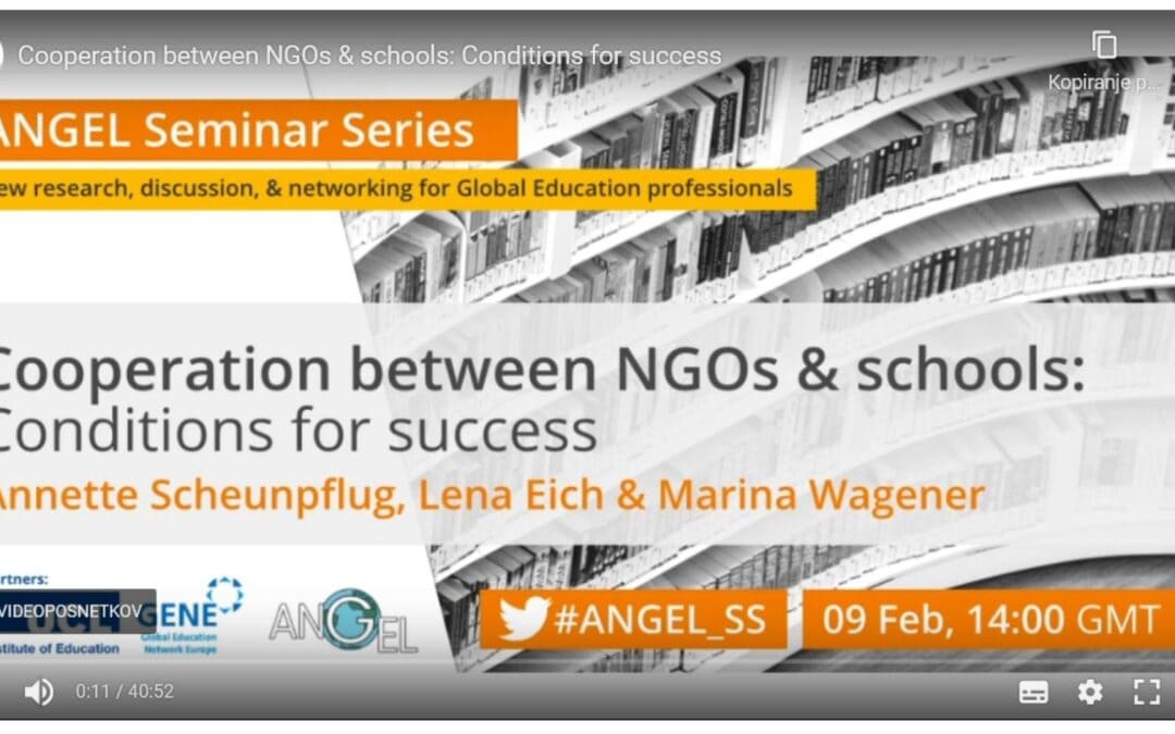 Posnetek seminarja: Sodelovanje med NVO in šolami na področju globalnega učenja